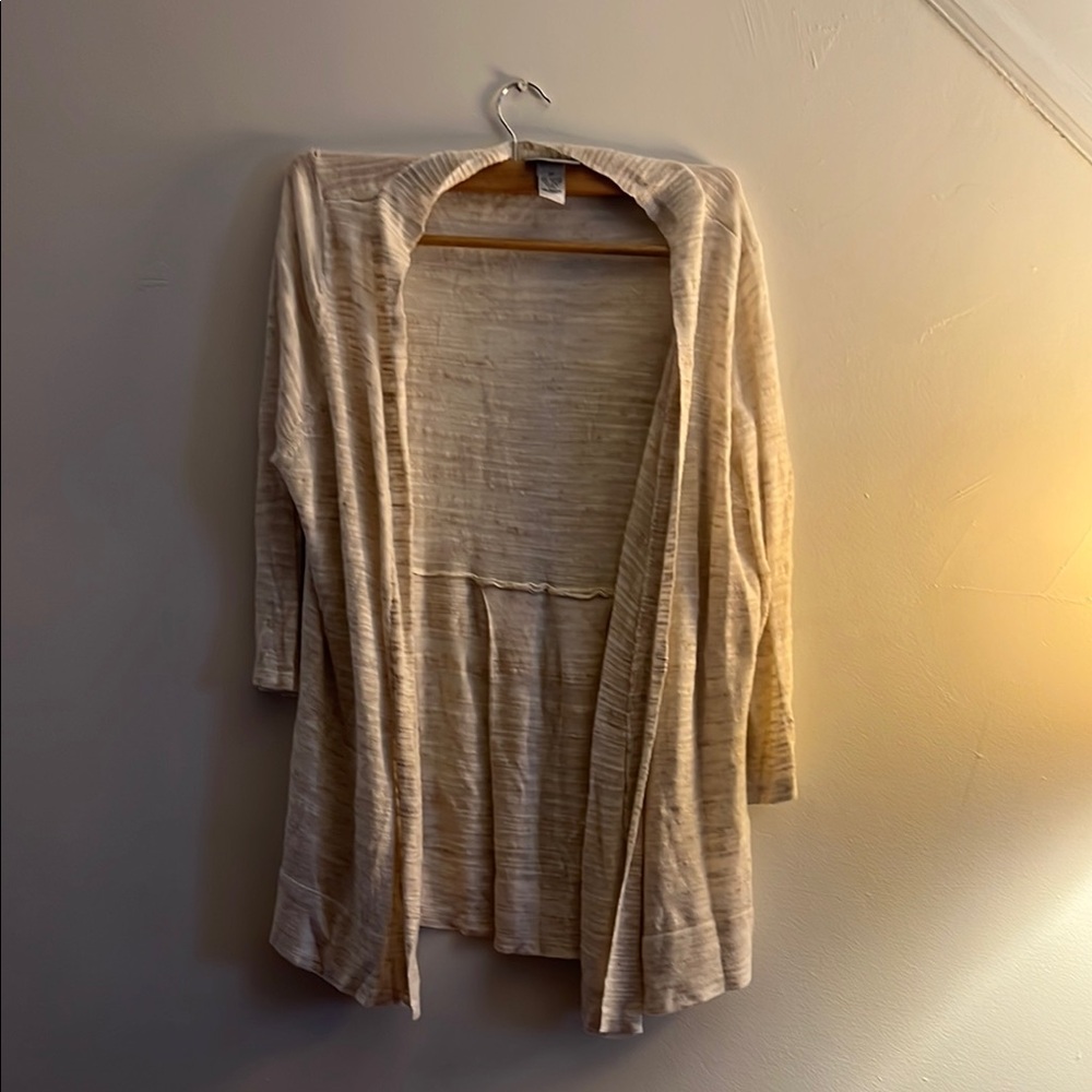 Women's Cream Open-Front Sweater